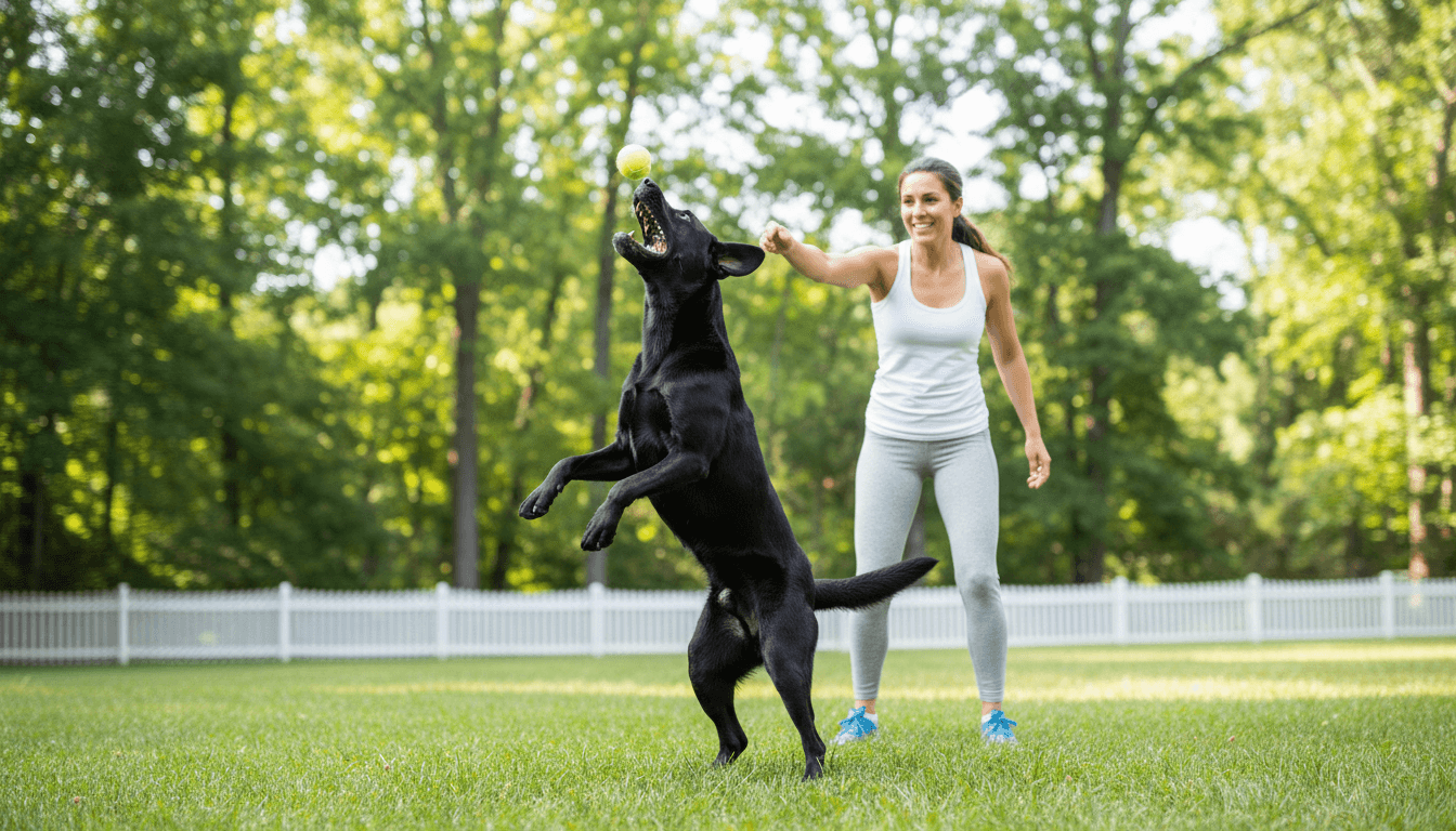 Family with dog enjoying a clean, well-maintained backyard in Winnipeg